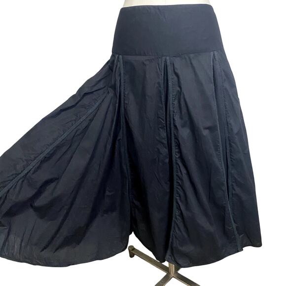 Grace Elements Pleated Whimsygoth Boho Gothic Dark Fairy Midi Skirt with Pockets - Picture 2 of 10